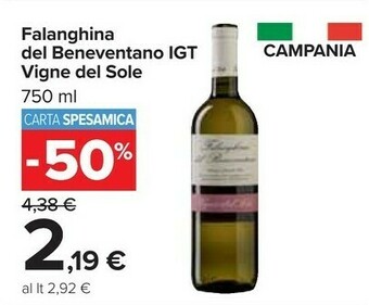 Carrefour Vigne Del Sole Falanghina Del Beneventano Igt offerta