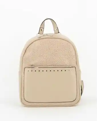 Globo Moda Carrera - zaino beige con tasca frontale e manico, dettaglio borchie offerta