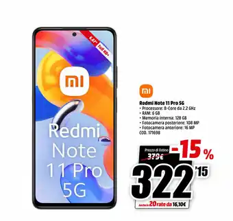 MediaWorld Redmi Note 11 Pro 5G offerta