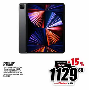 MediaWorld iPad Pro 12,9" Wi-Fi 256GB offerta