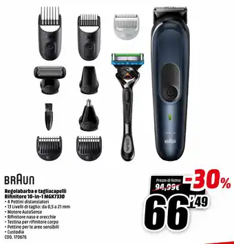 MediaWorld Braun Regolabarba e tagliacapelli Rifinitore 10 in 1 MGK7330 offerta
