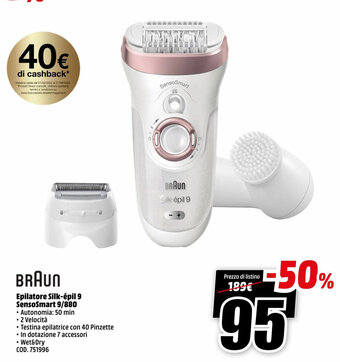 MediaWorld Braun Epilatore Silk-épil 9 SensoSmart 9/880 offerta