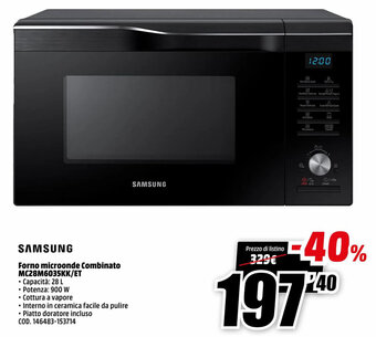 MediaWorld Samsung Forno microonde Combinato MC28M6035KK/ET offerta