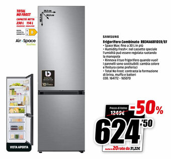 MediaWorld Samsung Frigorifero Combinato RB34A6B1DS9/EF offerta