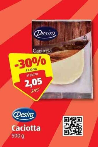 ALDI Desira Caciotta 500g offerta