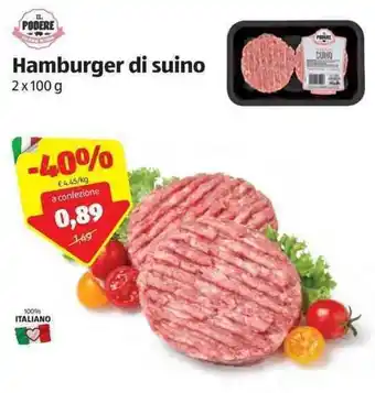 ALDI IL Podere Hamburger di suino 2x100g offerta