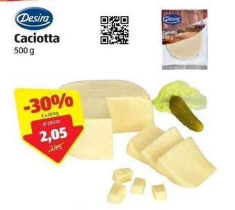 ALDI Desira Caciotta 500g offerta