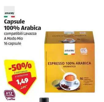ALDI Amaroy Capsule 100% Arabica 16 capsule offerta