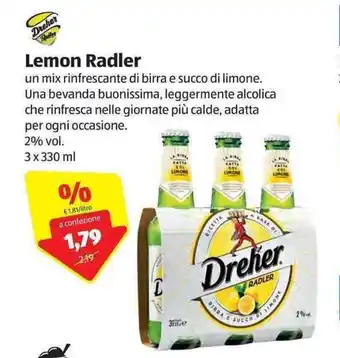 ALDI Dreher Lemon Radler 3x330ml offerta
