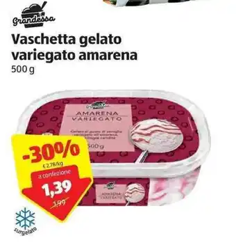 ALDI Grandessa Vaschetta gelato variegato amarena 500g offerta