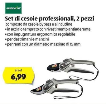 ALDI Gardenline Set di cesoie professionali, 2 pezzi offerta
