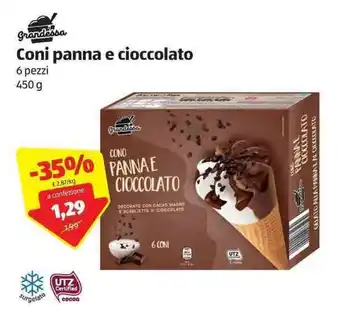 ALDI Grandessa Coni panna e cioccolato 450g offerta