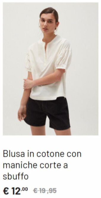 OVS Blusa in cotone con maniche corte a sbuffo offerta