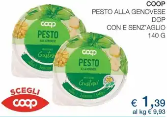 Coop Coop Pesto alla Genovese DOP Con e Senz'aglio 140 g offerta