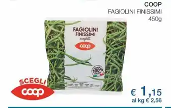 Coop Coop Fagiolini Finissimi 450g offerta