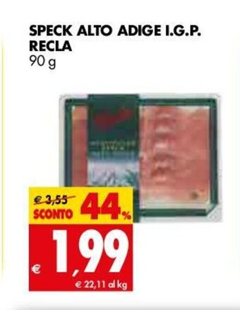 Tigros Recla Speck Alto Adige I.G.P. offerta