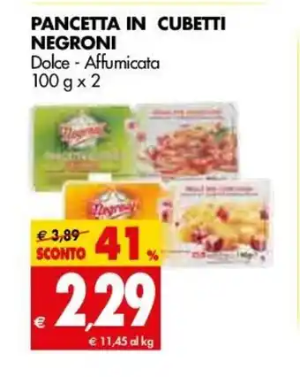Tigros Negroni Pancetta in Cubetti 100g x2 offerta