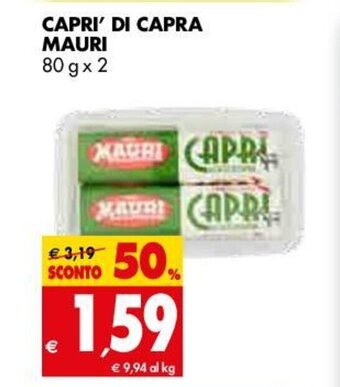 Tigros Mauri Capri' di Capra 80g x 2 offerta