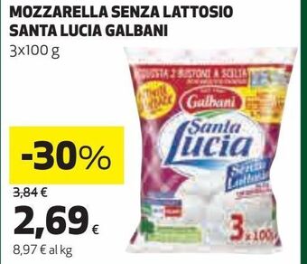 Coop Mozzarella senza lattosio santa lucia galbani offerta