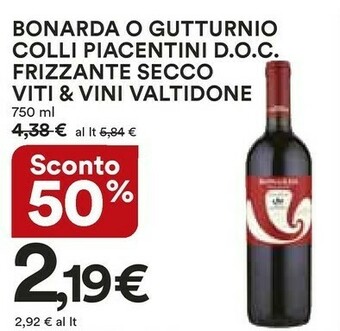 Coop Colli piacentini Vino rosso offerta