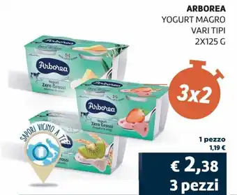 Coop Arborea Yogurt Magro vari tipi 2x125 g offerta