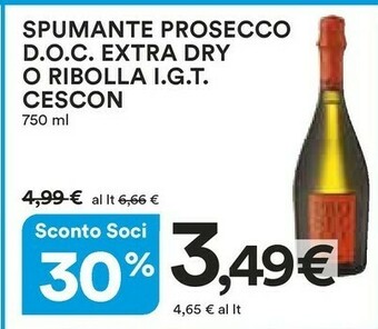 Coop Cescon Prosecco offerta