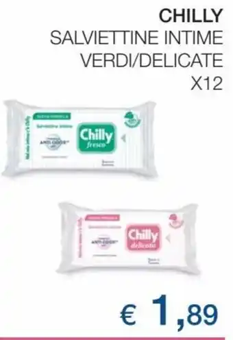 Coop Chilly Salviettine Intime Verdi/Delicate x12 offerta