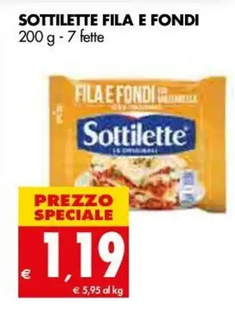 Tigros Sottilette Fila e Fondi 200g 7 fette offerta