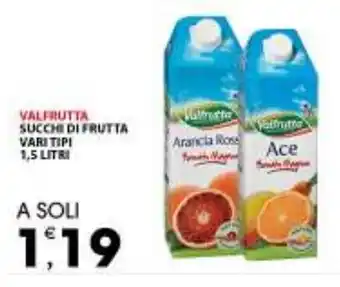 Mercati di Città La Prima Valfrutta Succhi Di Frutta Vari Tipi 1,5 Litri offerta