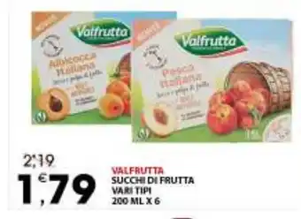 Mercati di Città La Prima Valfrutta Succhi Di Frutta Vari Tipi 200 ml x 6 offerta
