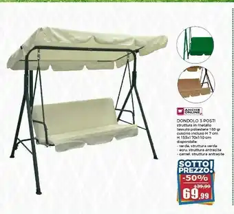 Happy Casa Happy Casa Dondolo 3 Posti offerta
