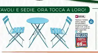 Happy Casa Happy Casa Tavolo Tondo 2 Sedie Richiudibili offerta