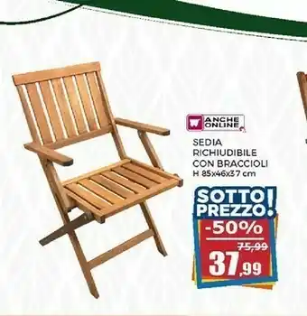 Happy Casa HAPPY CASA SEDIA RICHIUDIBILE CON BRACCIOLI offerta