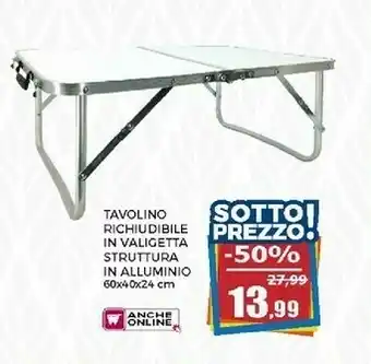 Happy Casa Happy Casa Tavolino Richiudibile In Valigetta Struttura In Alluminio offerta