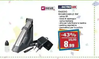 Happy Casa Dictro Lux Rasoio Ricaricabile 3 W offerta