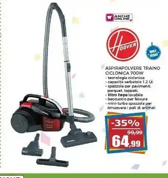 Happy Casa Hoover Aspirapolvere Trano Colonica 700 W offerta