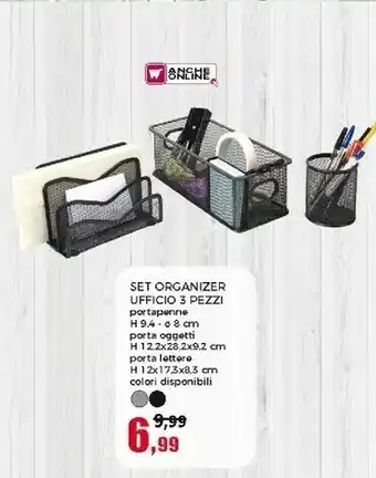 Happy Casa Happy Casa Set Organizer Ufficio 3 Pezzi offerta