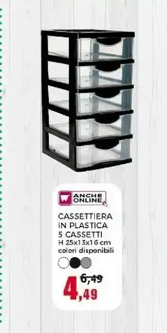 Happy Casa Happy Casa Cassettiera In Plastica 5 Cassetti offerta
