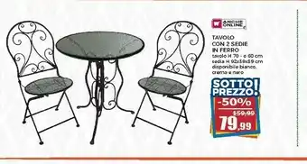 Happy Casa Happy Casa Tavolo Con 2 Sedie In Ferro offerta