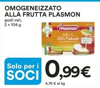 Ipercoop Plasmon Omogeneizzati offerta