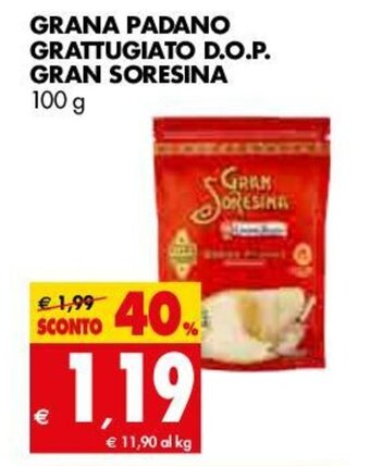 Tigros Gran Soresina Grana Padano Grattugiato D.o.p. 100g offerta