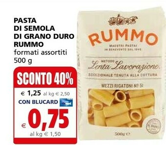 Il Gigante Rummo Pasta di semola offerta