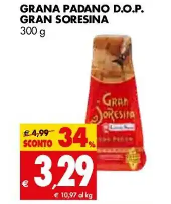 Tigros Gran Soresina Grana Padano D.o.p. 300g offerta