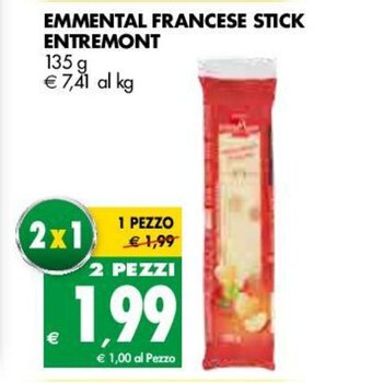 Entremont Emmental Francese Stick 135g