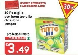 Despar Despar 30 Pastiglie Per Lavastoviglie Classiche offerta
