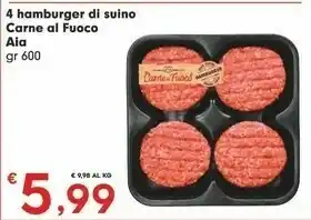Despar Aia 4 Hamburger Di Suino Carne Al Fuoco offerta