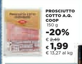 Coop Prosciutto cotto offerta