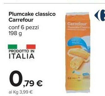 Carrefour Carrefour - Plumcake Classico Preparato Con Yogurt 198 G(ml) offerta