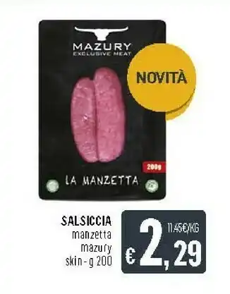 Deco Supermercati Manzury Manzetta Salsiccia offerta
