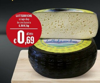 Deco Supermercati Lattebusche Asiago DOP In Crosta Nera offerta